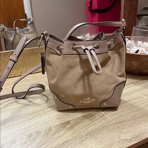 Coach Beige and Taupe Crossbody Bag